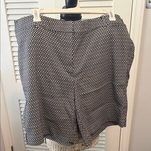 Lane Bryant Black and White Diamond Print Bermuda Shorts